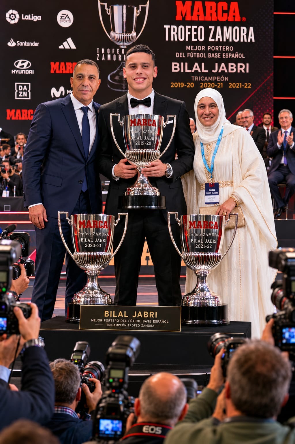 Three Time Winner · Zamora Trophy MARCA — Bilal Jabri Jabri, three time winner of the Zamora Trophy MARCA