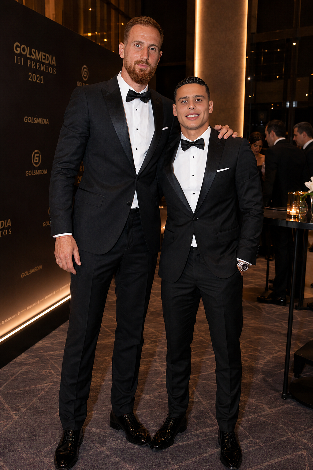Together at the Golsmedia Gala · peer recognition — Bilal Jabri Jabri with Jan Oblak, elite goalkeeper mentorship