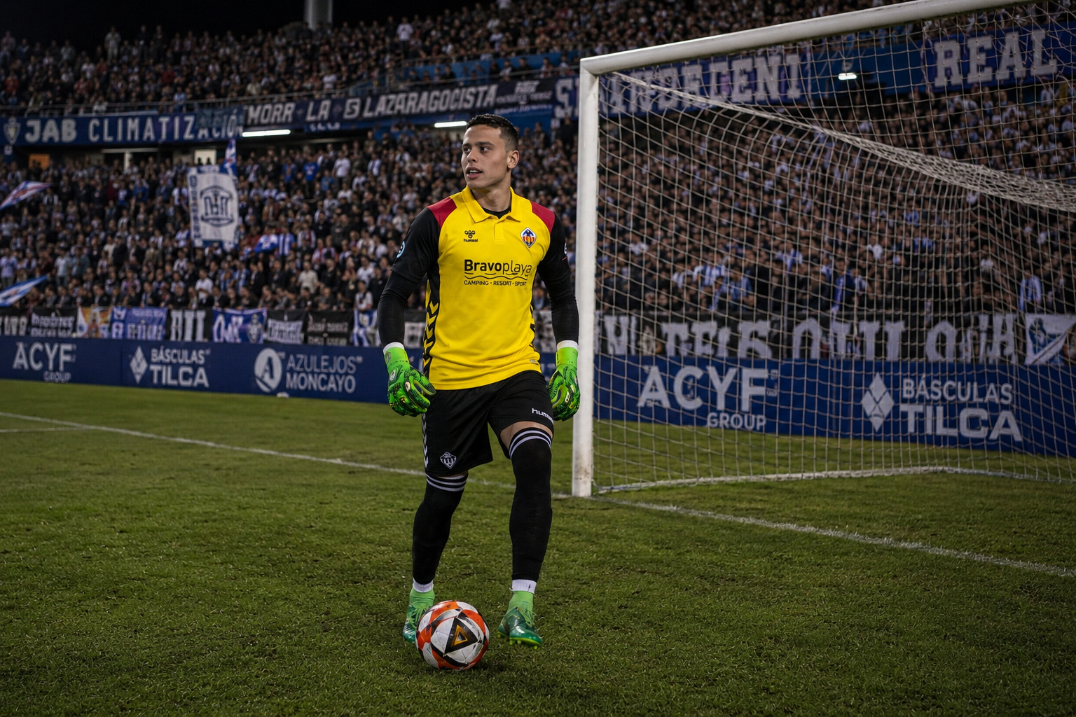 Professional Starting Position — original format match photo of goalkeeper Bilal Jabri Jabri